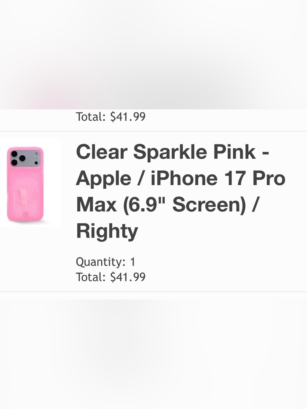 Loopy Apple pink clear Sparkle iPhone Case Transparent Shimmer iPhone 17 pro max